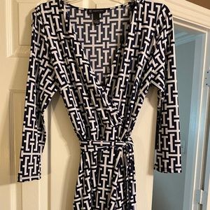 Blue and white dress